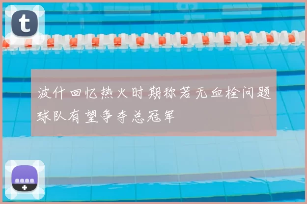 波什回忆热火时期称若无血栓问题球队有望争夺总冠军